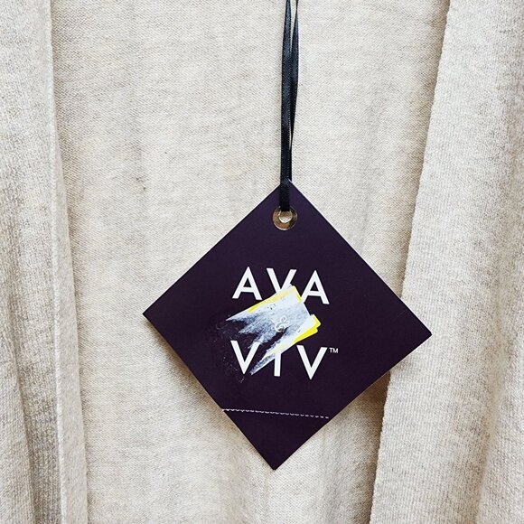 Ava & Viv Womens Open Front Cardigan Sweater 3X Beige Lightweight Knit Longline - Picture 5 of 5